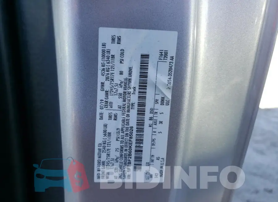 1FTBF2B60KEF85026 Photo# 12