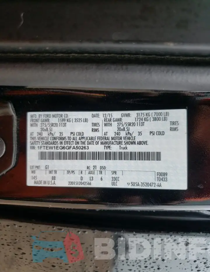 1FTEW1EG6GFA50263 Photo# 12