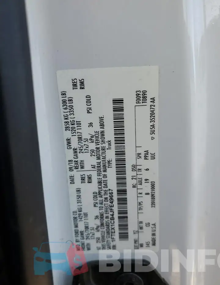 1FTEX1CB4JFE49667 Photo# 12