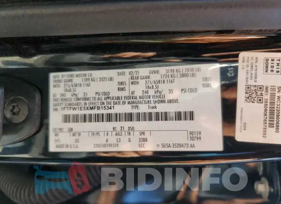 1FTFW1E5XMFB15341 Photo# 12