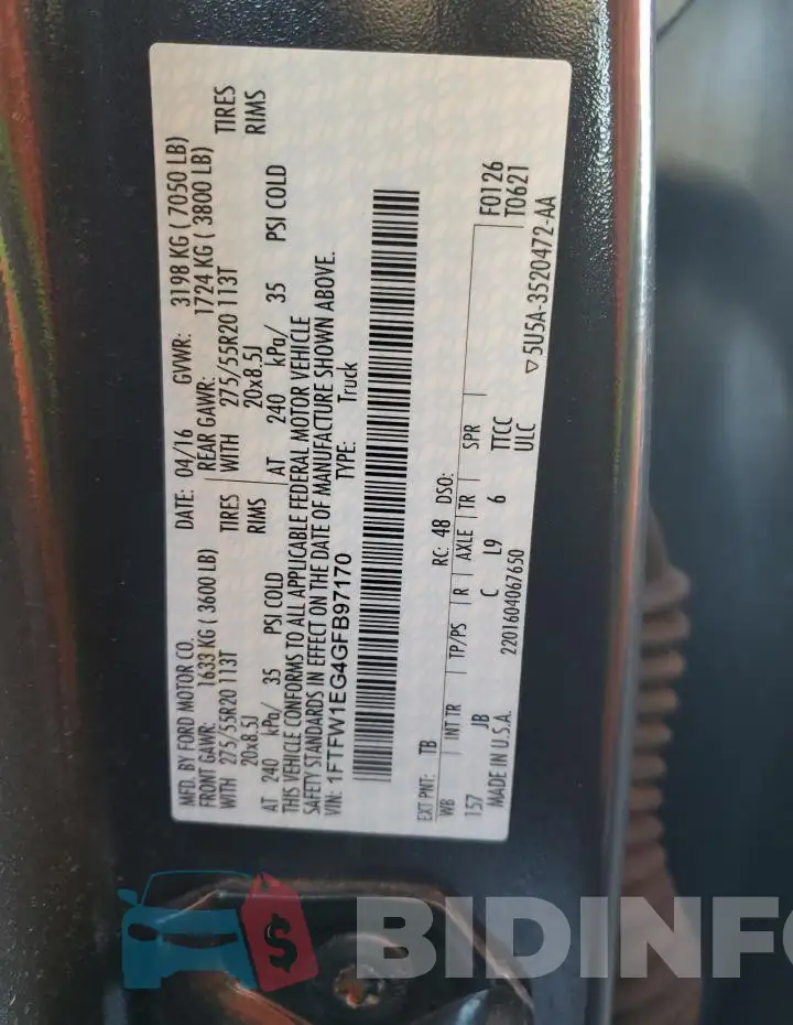 1FTFW1EG4GFB97170 Photo# 13