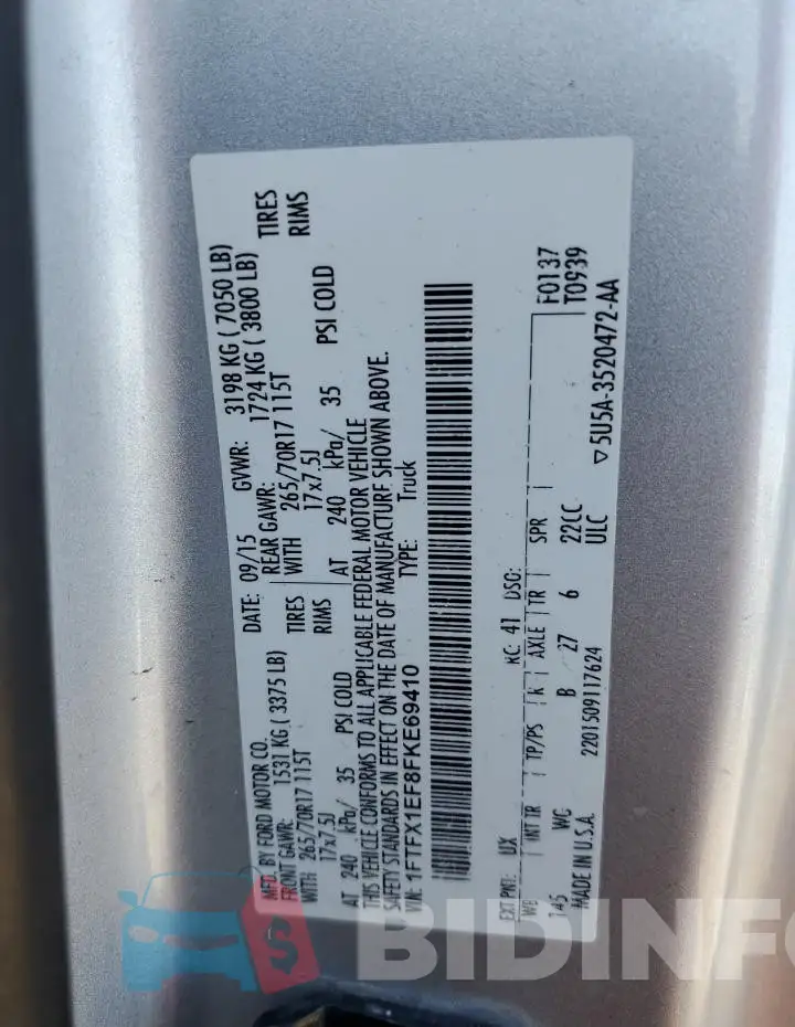1FTFX1EF8FKE69410 Photo# 12