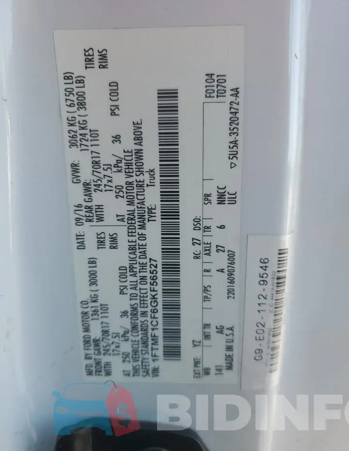 1FTMF1CF6GKF56527 Photo# 12