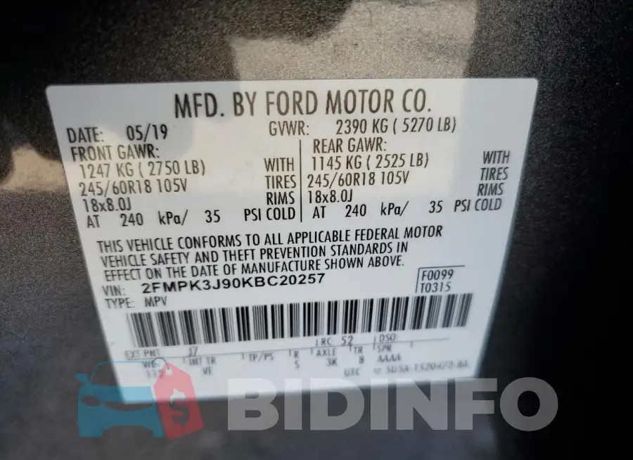 2FMPK3J90KBC20257 Photo# 14