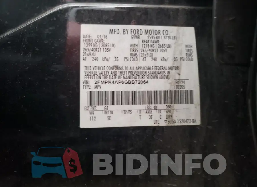 2FMPK4AP6GBB72064 Photo# 13