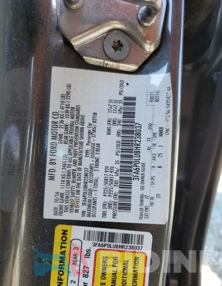 3FA6P0LU8HR238037 Photo# 12