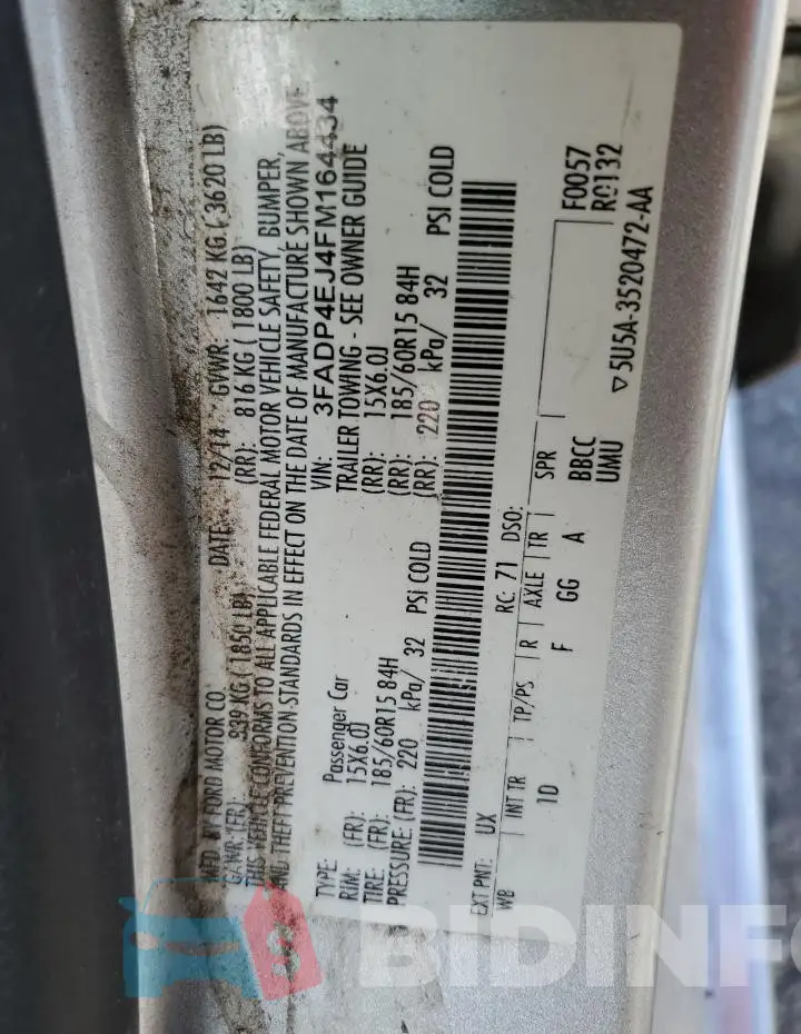 3FADP4EJ4FM164434 Photo# 12