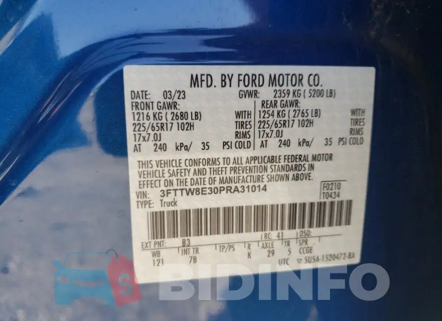 3FTTW8E30PRA31014 Photo# 12