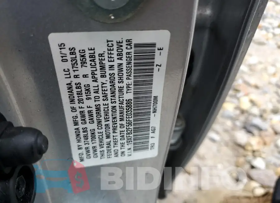 19XFB2F56FE035886 Photo# 12