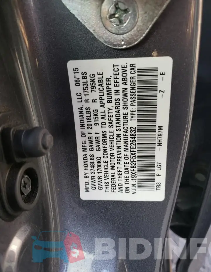 19XFB2F5XFE264832 Photo# 12