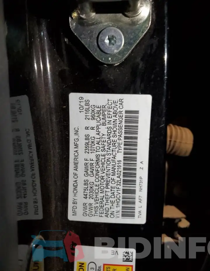 1HGCV1F32LA021616 Photo# 13