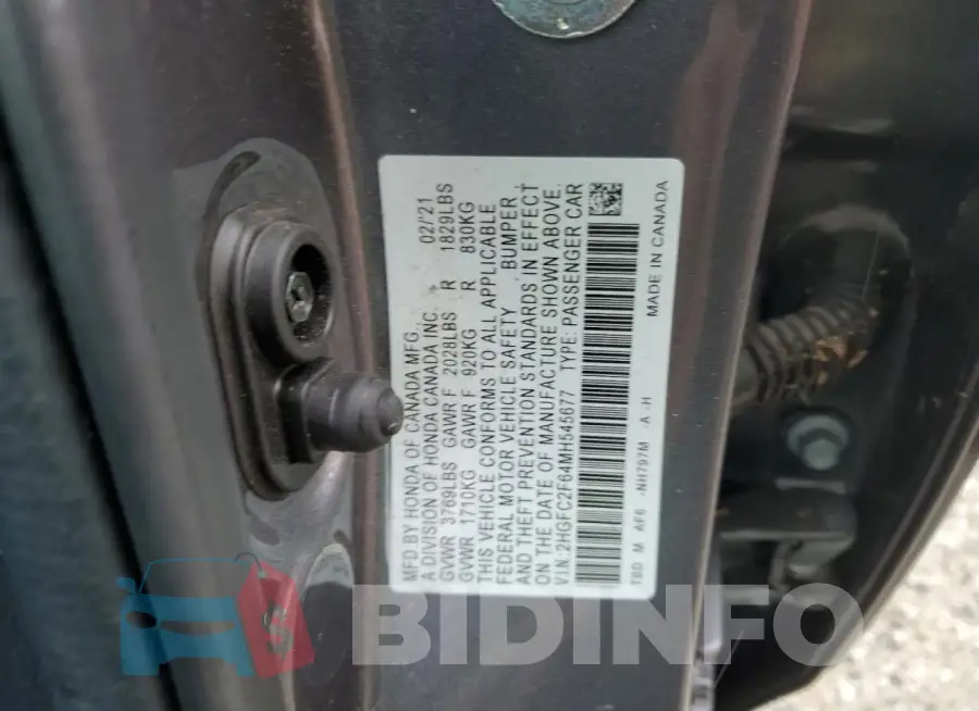 2HGFC2F64MH545677 Photo# 13