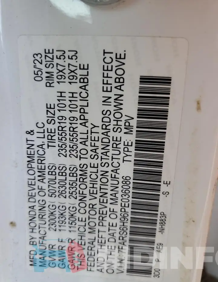 7FARS6H96PE036086 Photo# 13