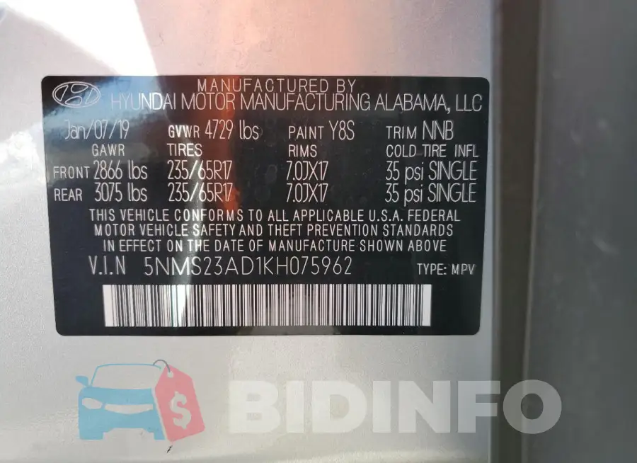 5NMS23AD1KH075962 Photo# 13
