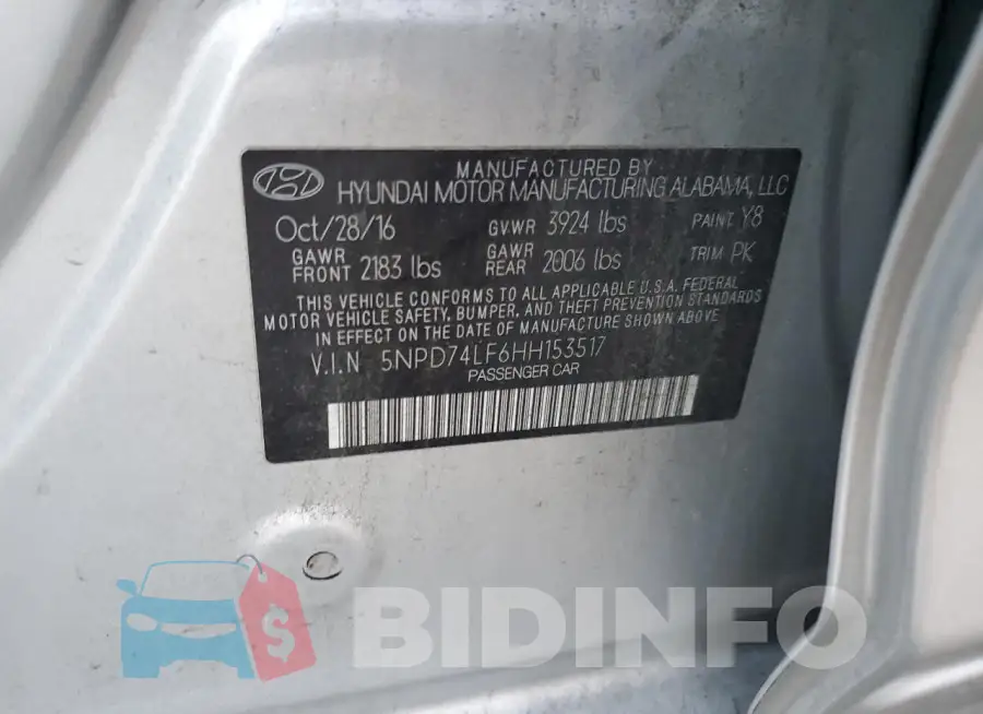 5NPD74LF6HH153517 Photo# 12