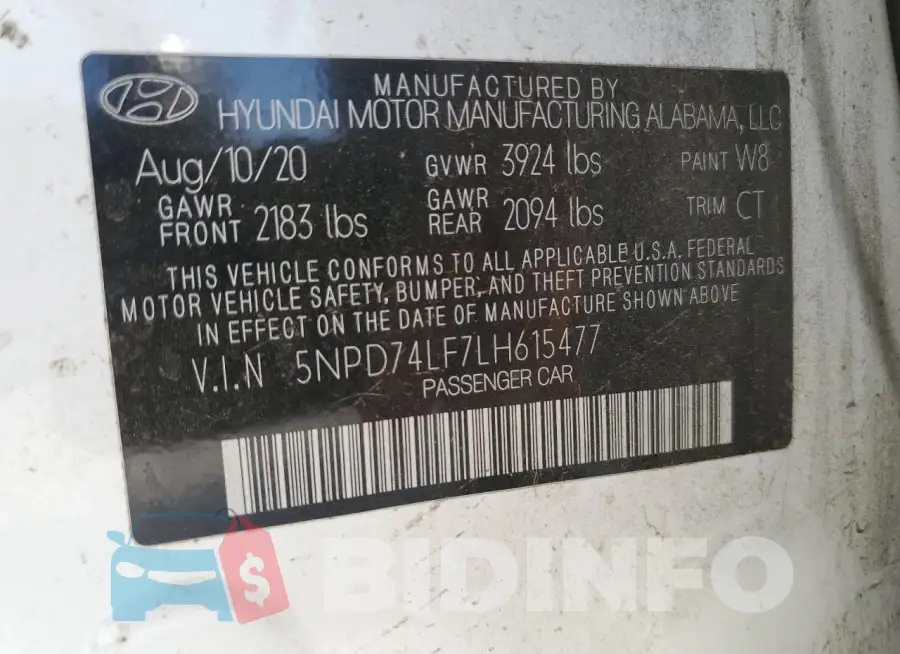 5NPD74LF7LH615477 Photo# 12