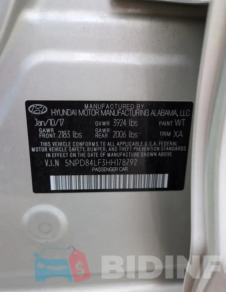 5NPD84LF3HH178792 Photo# 13