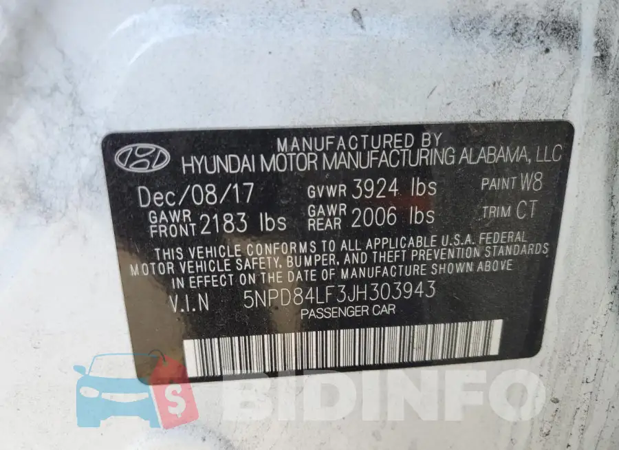 5NPD84LF3JH303943 Photo# 12