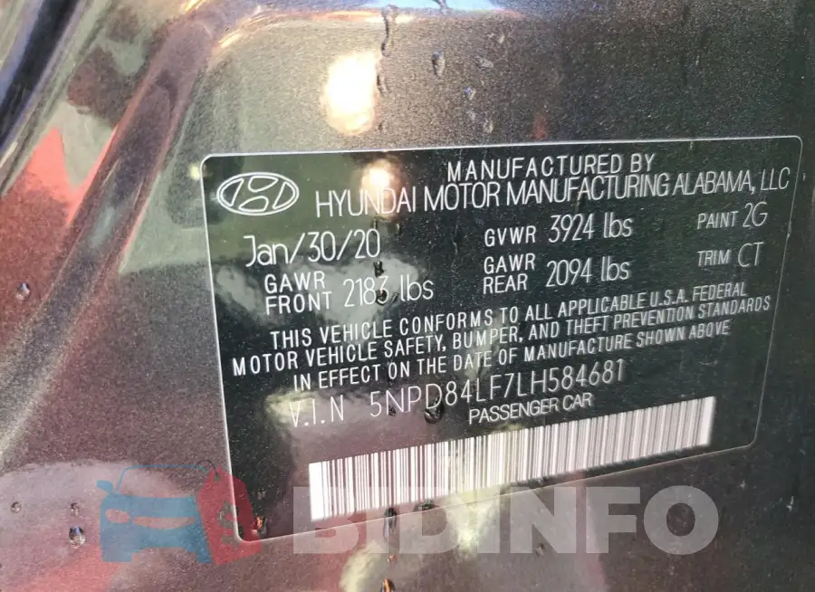 5NPD84LF7LH584681 Photo# 12