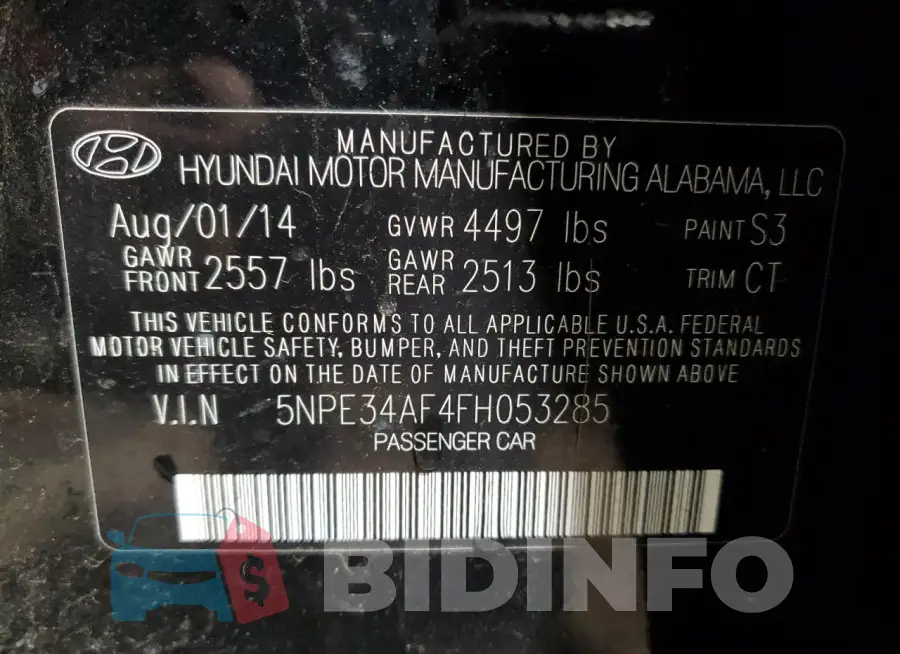 5NPE34AF4FH053285 Photo# 12