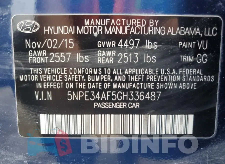 5NPE34AF5GH336487 Photo# 12