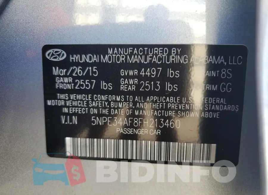 5NPE34AF8FH213460 Photo# 12