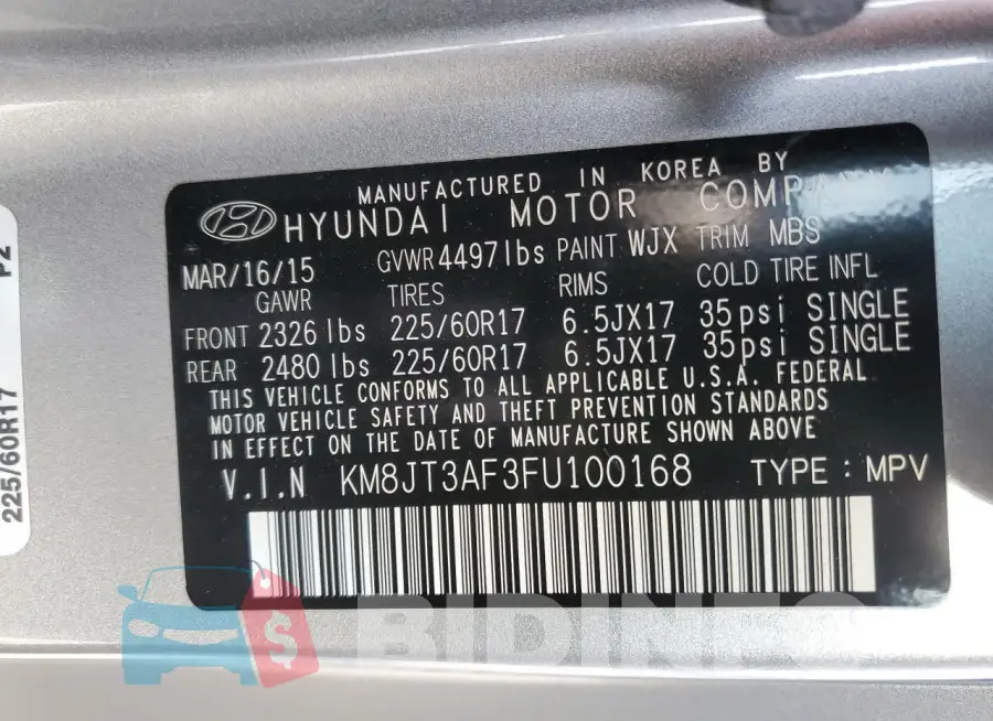 KM8JT3AF3FU100168 Photo# 12
