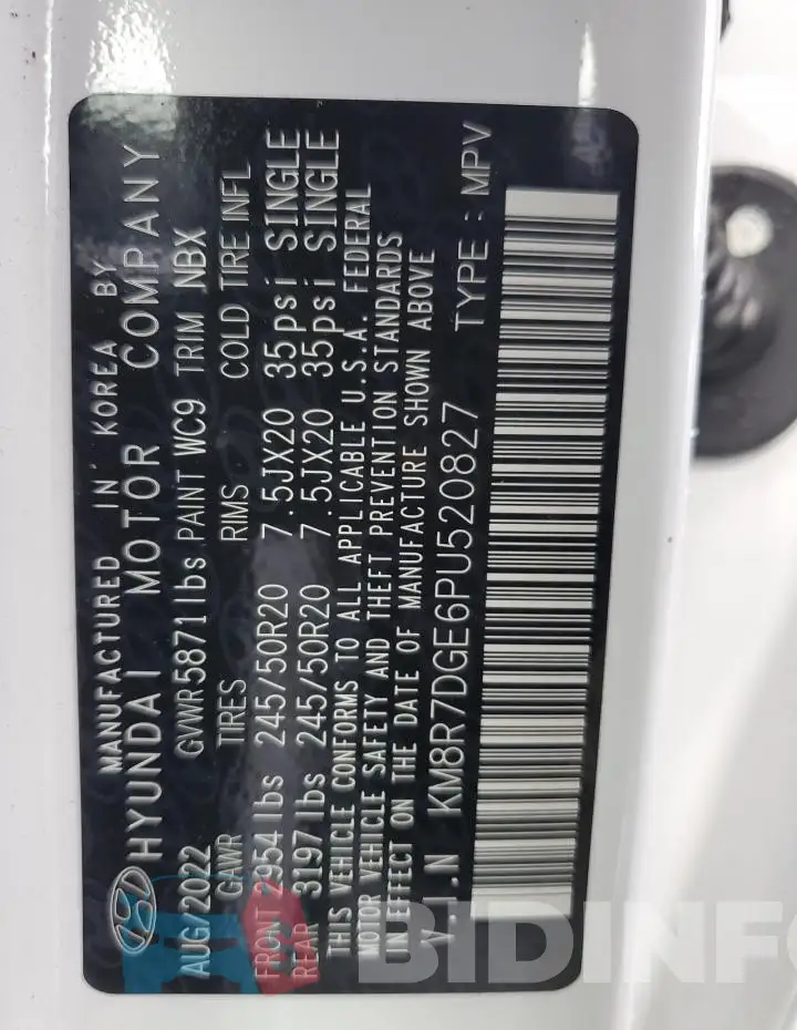 KM8R7DGE6PU520827 Photo# 13