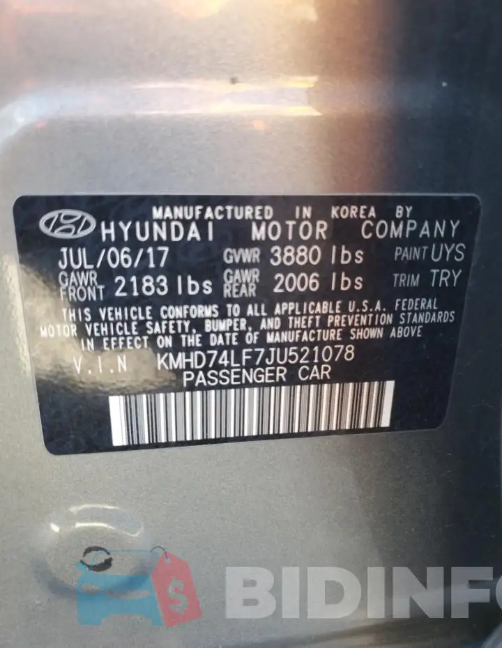 KMHD74LF7JU521078 Photo# 13