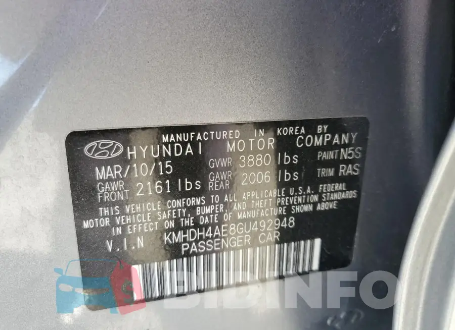 KMHDH4AE8GU492948 Photo# 13