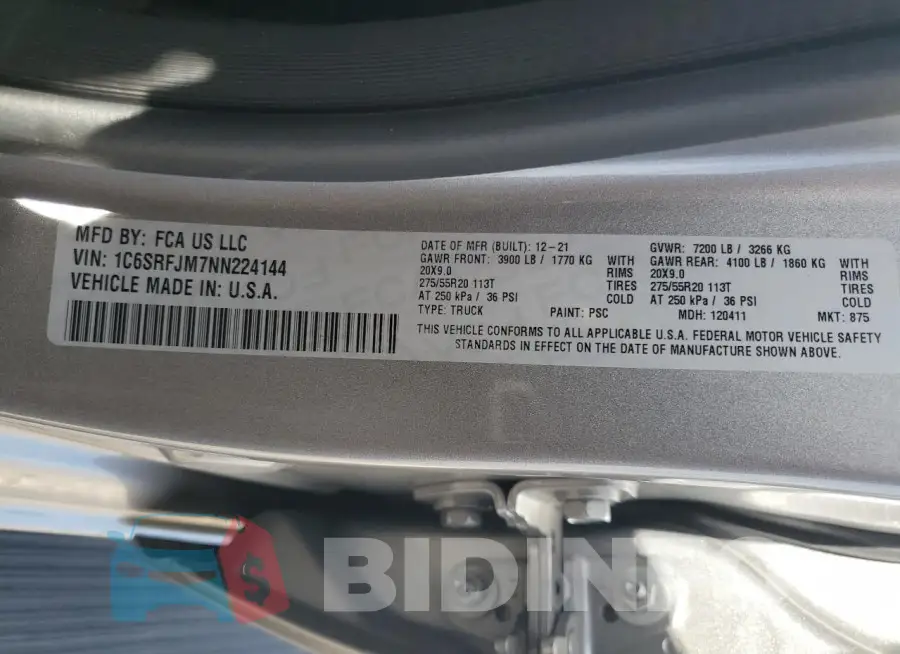 1C6SRFJM7NN224144 Photo# 12
