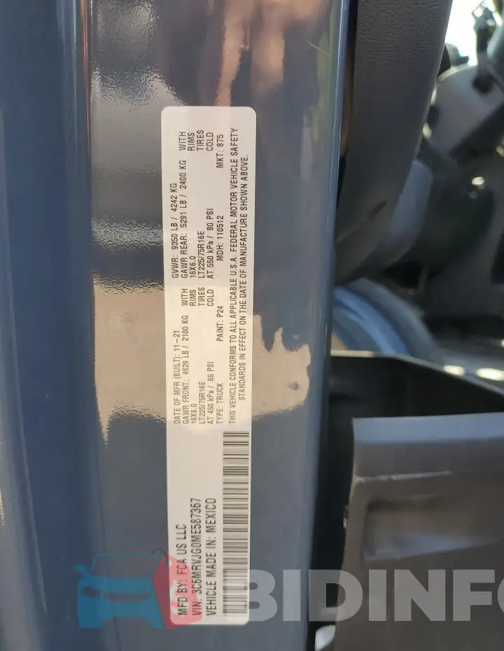 3C6MRVJG0ME587367 Photo# 13