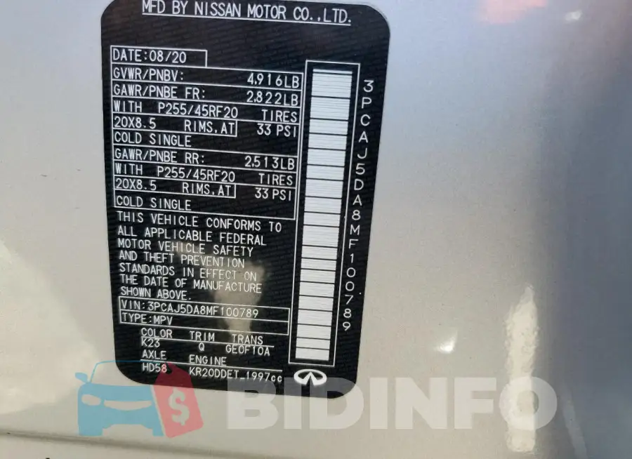 3PCAJ5DA8MF100789 Photo# 13