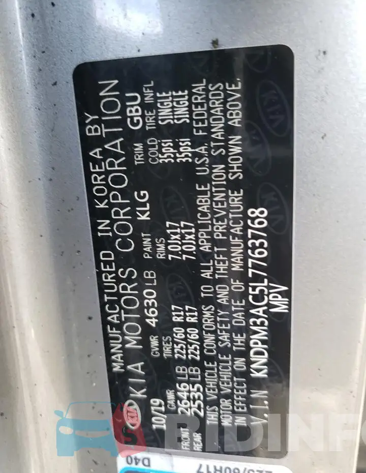 KNDPM3AC5L7763768 Photo# 13
