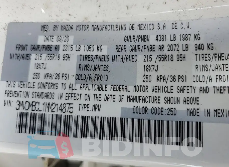 3MVDMBCL1MM214875 Photo# 14