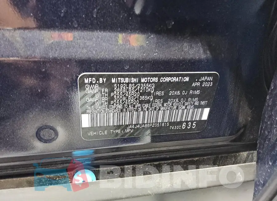 JA4J4UA86PZ051815 Photo# 13