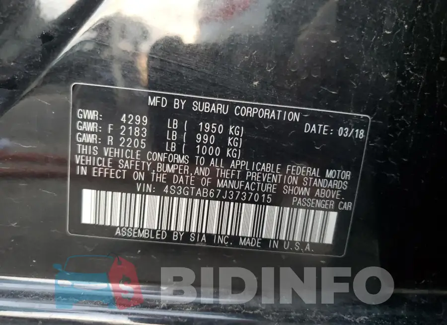 4S3GTAB67J3737015 Photo# 14