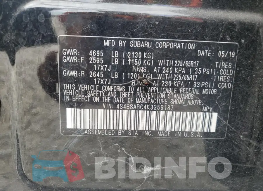4S4BSABC4K3356187 Photo# 13