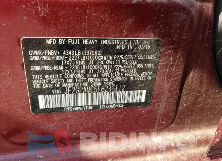 JF2GPAMC5F8236112 Photo# 12