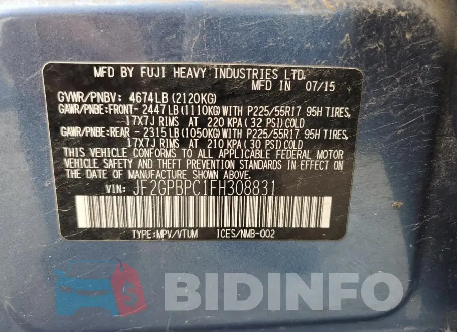 JF2GPBPC1FH308831 Photo# 13