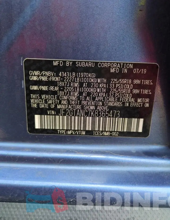 JF2GTANC7K8365473 Photo# 12