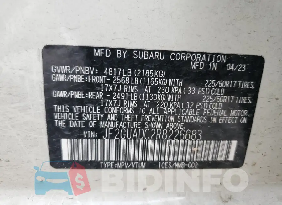 JF2GUADC2R8226683 Photo# 13