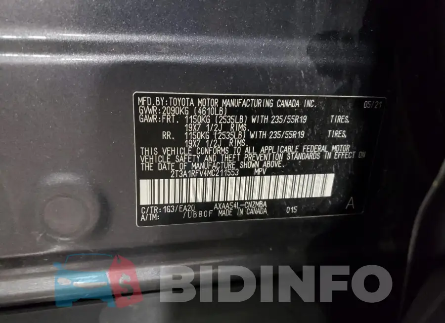 2T3A1RFV4MC211553 Photo# 13