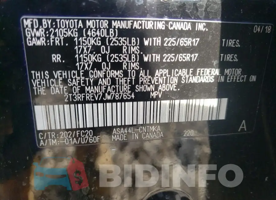 2T3RFREV7JW787654 Photo# 13