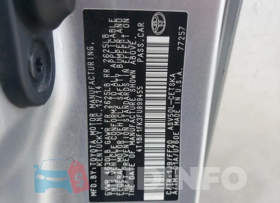 4T1BF1FK3FU899455 Photo# 13