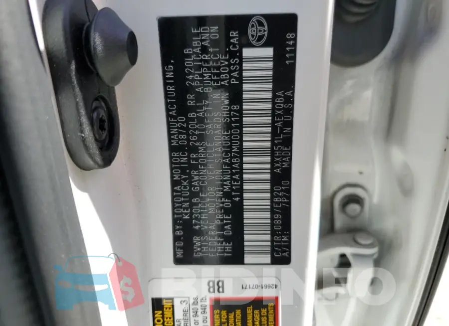 4T1EA1AB7MU001178 Photo# 12