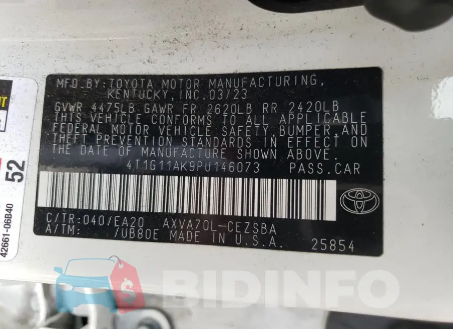 4T1G11AK9PU146073 Photo# 13