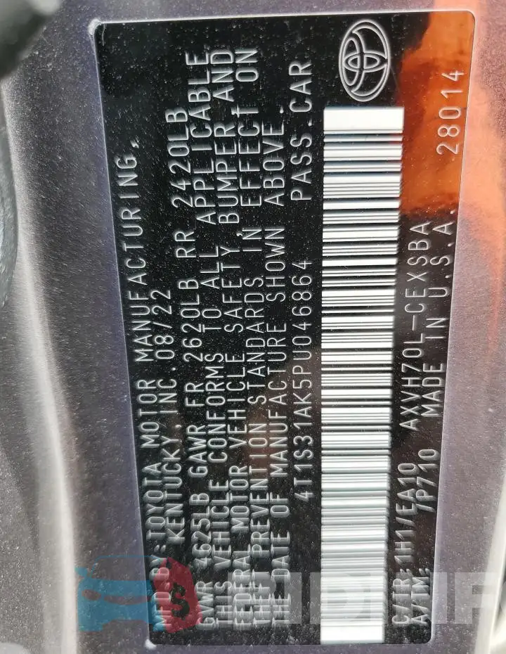 4T1S31AK5PU046864 Photo# 13