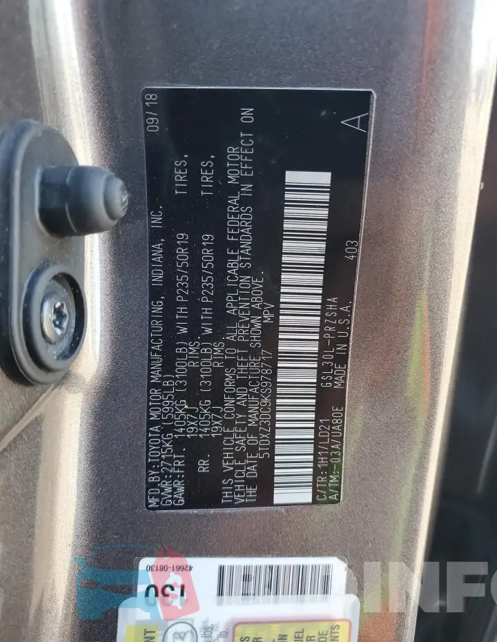 5TDXZ3DC9KS978717 Photo# 13