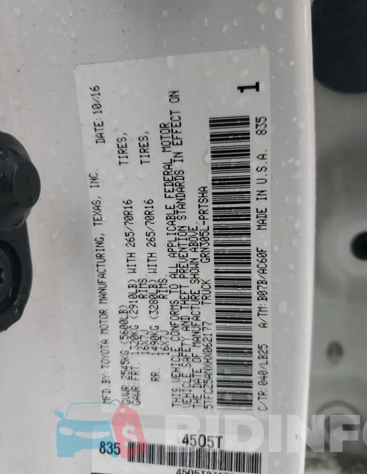 5TFCZ5ANXHX062177 Photo# 13